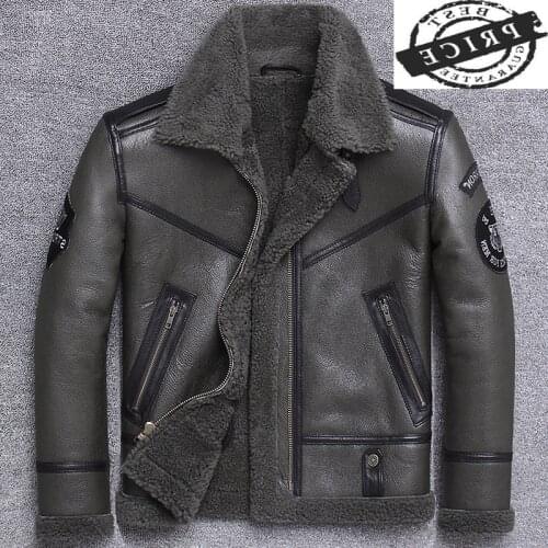 Real Fur Coat Men Winter Coats Clothes 2021 Streetwear Moto Biker Sheep Shearling Jacket Man Real Leather Coat Hiver a01L