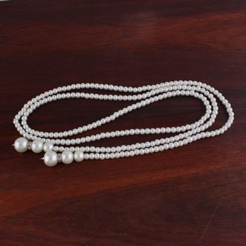 Grace Jun Top Qulaity Glass Simulated Pearl Necklace for Women Party Wedding Elegant Sweater Chain Statement Necklace 55