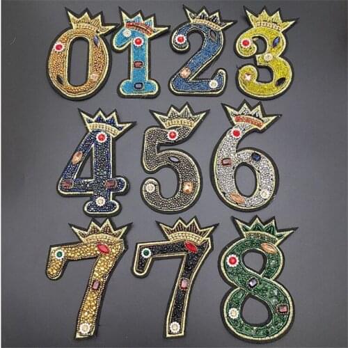 Beaded hot plastic digital cloth stickers clothing and shoes package diy decorative accessories patch accessories hand sewing