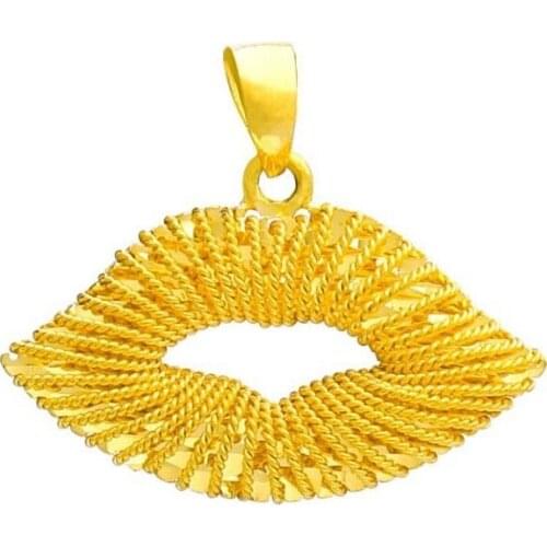 PURE 24K YELLOW GOLD PENDANT /CRAVED CHAMPERS MOUTH PENDANT / 6-7G