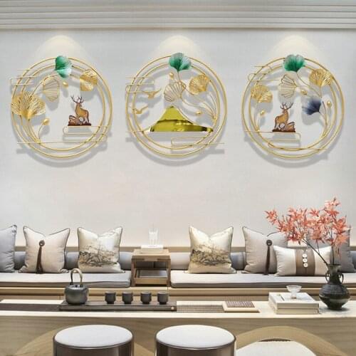 Modern creative fashion Wall decoration Metal wrought iron plant flower Craft decoration Sitting room sofa head bed wall decor