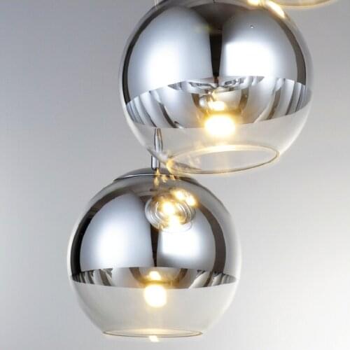 Modern Electroplated ball glass ball pendant light lamp dining room living room lamp bar stair hanging lighting lamp
