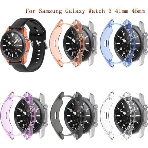 TPU Protection Silicone Cases Shockproof Cover For Samsung Galaxy Watch 3 45mm 41mm SM-R850 watch Shell Case For Samsung Watch3
