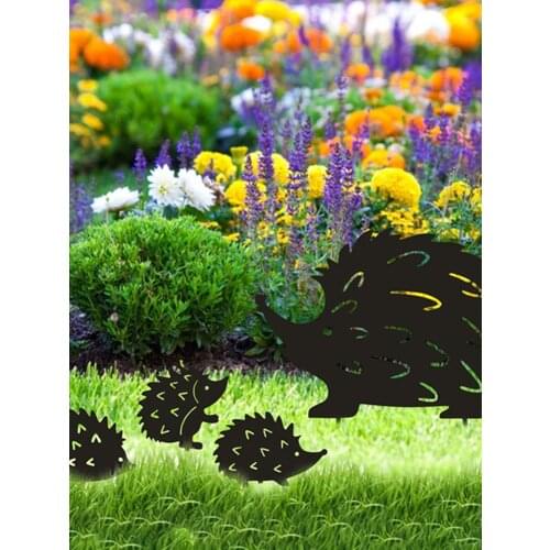 Garden Decoration Hedgehog Wrought Iron Metal Hollow Ornament Figurine Miniatures Home Decoration Accessories