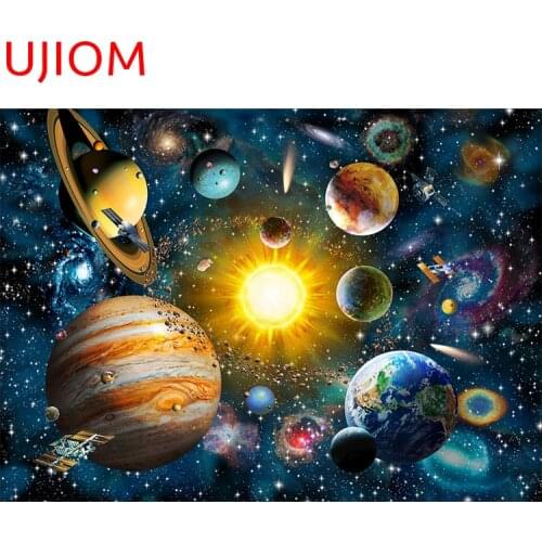 UJIOM Planet Solar System Living Room Decor Vinyl Wall Decal Waterproof Home Office Bedroom Decor Wall Stickers Mural Art