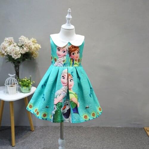Elsa Sleeveless Skirts Princess Baby Vestido Kids Infant Princess Baby Children Girls Anime cosplay Elsa Costume Dress