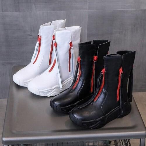 Zapatillas Mujer Fashion Round Toe Ankle Boots Zipper Decoration Keep Warm Casual Boots Winter Solid Color Platform Women Shoes