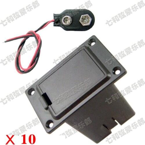 10 sets 9V Battery Box/Holder/Case Compartment Cover & Battery Clip Buckle for Active Guitar Bass Humbucker Pickup (DCH-SX-DK10)