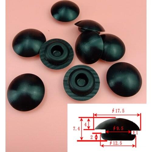 15pcs / lot 9.5mm Black Snap-on Hole Plugs Silicone Rubber Blanking End Caps Pipe Tube Inserts Seal Stopper