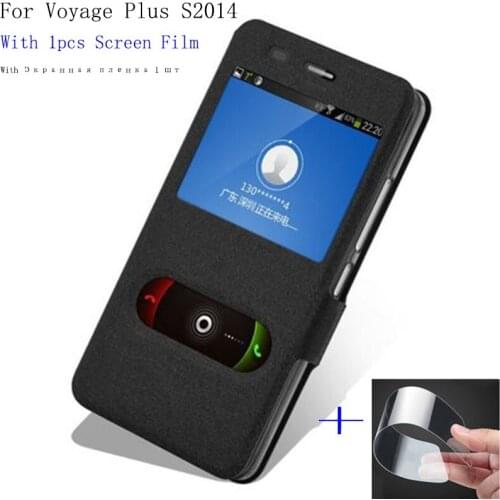 2pcs View window leather case For ZTE Voyage Plus S 2014 cover shell phone cases For ZTE VoyagePlus S2014 flip case back cover