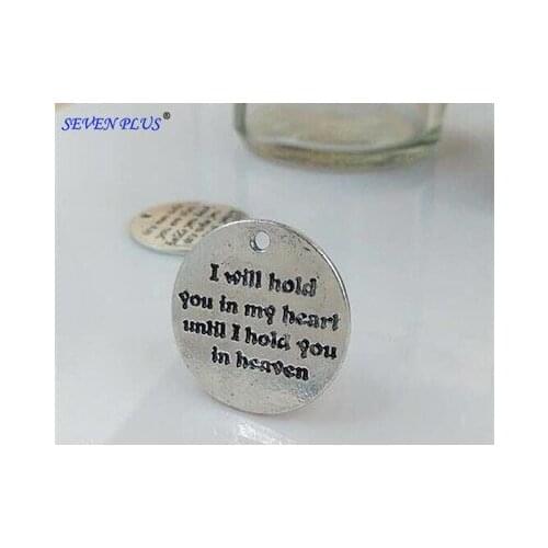 High Quality 20 Pieces/Lot Diameter 23mm Antique Silver Plated Letter Printed Says Love Charms Pendants