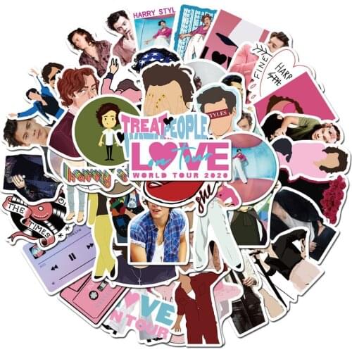 50pcs Famous Singer Harry Edward Styles Stickers For Car Laptop PVC Backpack Home Decal Pad Bicycle waterproof Decal