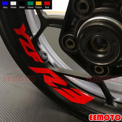 8 X Custom Iner Rims Decals Wheels Reflective Stickers Stripes Waterproof Motorcycle Motor Bike For YZF R3 YZF-R3