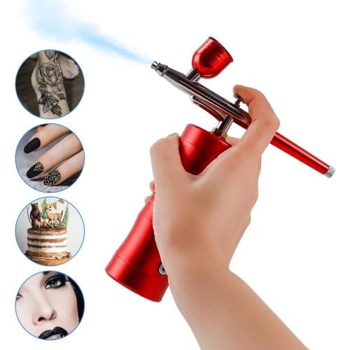 Top 0.3mm Mini Air Compressor Kit Air-Brush Paint Spray Gun Airbrush For Nail Art Tattoo Craft Cake Nano Fog Mist Sprayer
