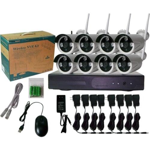 2MP 8ch Wireless NVR kit with 1080P wifi IP cameras P2P remote control Free DDNS security system