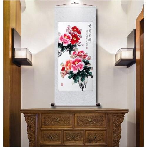 155cm large HOME Company hall Lobby Vestibule WALL Decorative painting Rich Peony Flowers FENG SHUI Hand Painted painting