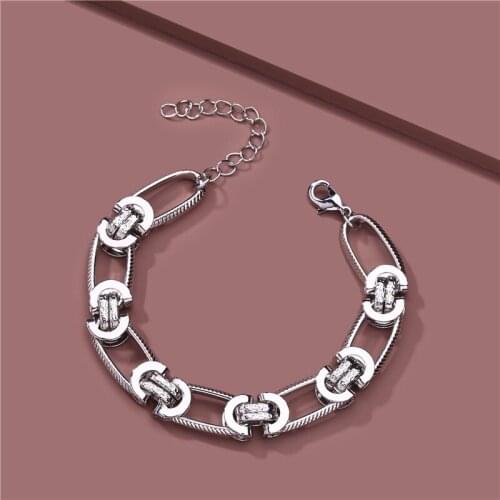 TARCLIY Trendy Geometric Chunky Chain Links Bracelet New Designs Environmental Protection Metal Bracelet Fashion Women Jewelry