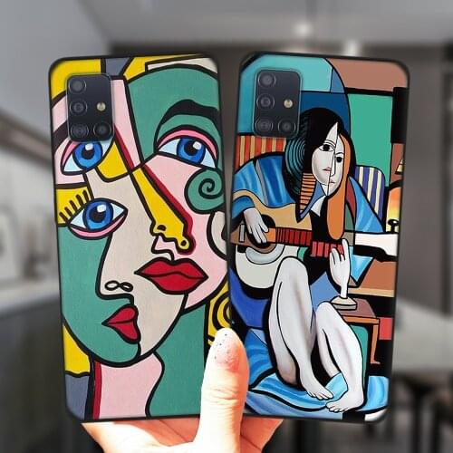 For Samsung A52 A72 A51 A71 A50 A70 A12 A02 A42 A32 A31 A21S A41 A11 A30 A20 Case Fashion Abstract Art Pattern Silicone Cover