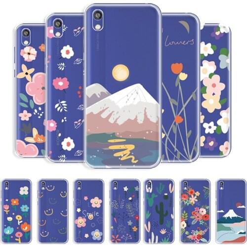 For Huawei Honor 8S Transparent Back Cover For Honor 8S 8s Clear Protective Case For Honor 8S 5.71" Scenery Style Phone Bumper