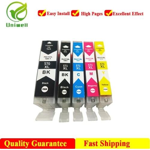 Uniwell PGI-570XL CLI-571XL Compatible Ink cartridge For Canon Printer MG5750 MG5751 MG5752 MG5753 MG6850 MG6851 MG6852 PGI570