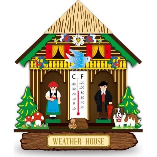 Wooden Wall Mount Hanging Thermometer Hygrometer Temperature Measure Outdoor