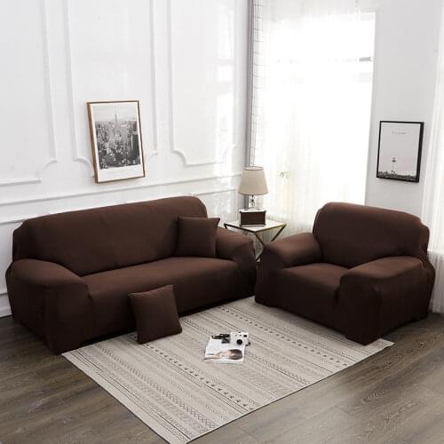 Elastic Solid Color Sofa Covers for Living Room Armchair 3-seater Cushion Big Sofas Slipcovers Couch Cover Protector L Shape