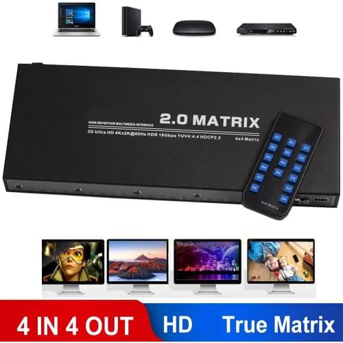 HD Matrix 4x4 HDMI-compatible Splitter Switch 2x2 3x3 4 to 4 4K 60Hz 1080P Support RS232 EDID 3D HDR For PS4 PS5 DVD PC to TV
