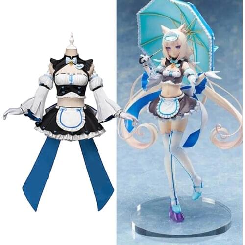 Game NEKOPARA Chocola Racing Queen Ver Cosplay Costume Seperate Maid Uniform Chocola and Vanilla Cute Girl Dress Full Suits Sets