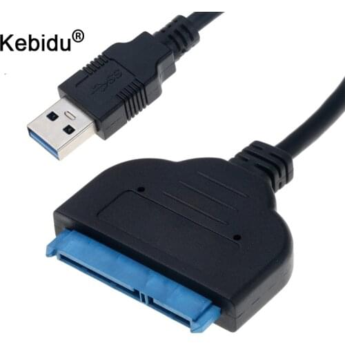 Kebidu 25CM USB 3.0 to Sata 2 5" inch 7+15pin Cable HDD SSD Hard Disk Driver Adapter Converter for Computer PC Wholesale