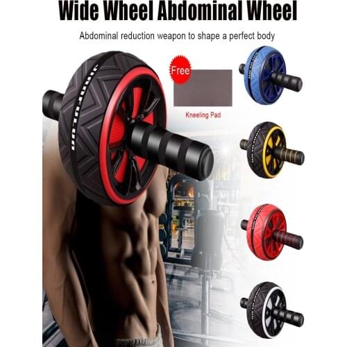 Wide-edge Soft Bottom Ultra-quiet Abdominal Wheel Abdominal Muscle Wheel Fitness Equipment Indoor Exercise Men and Women