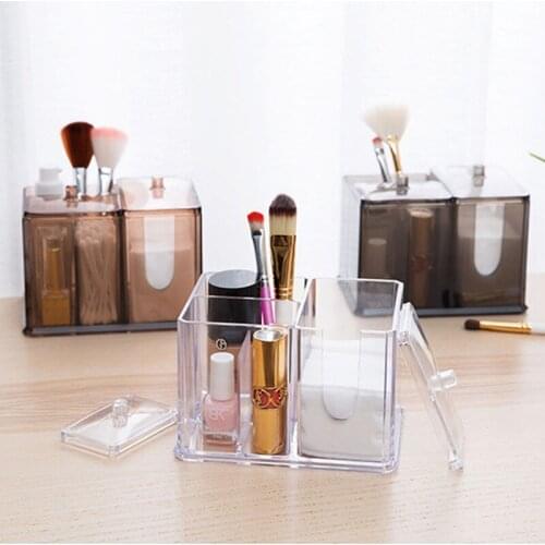 Cosmetic Storage Box Makeup Organizer Box Desktop Dustproof Perfume Rack Skin Care Storage Lipstick Stand Cotton pad Holder