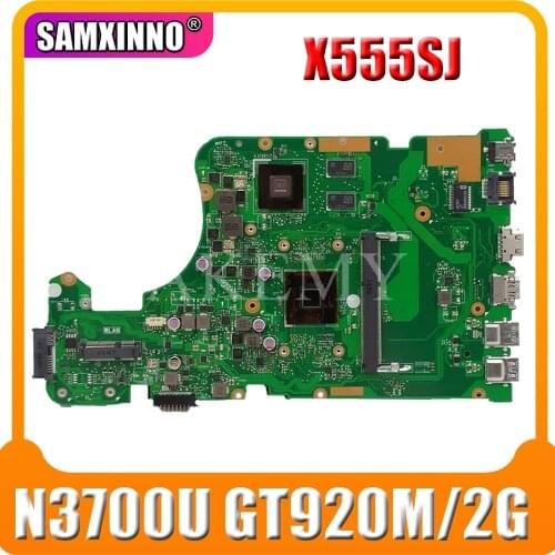 Akemy X555SJ Motherboard For Asus X555SJ X555S X555SJ A555S X555 Laotop Mainboard with N3700U GT920M/2G