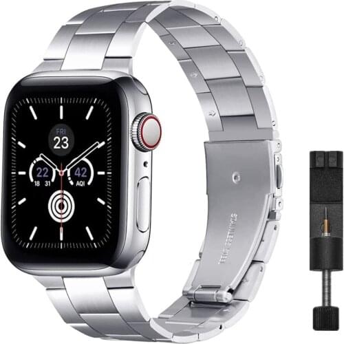 Metal Bracelet for Apple Watch 6 SE Band 44mm 42mm Thin Business Stainless Steel Wristband Strap for iWatch 5/4/3/2/1 38mm 40mm