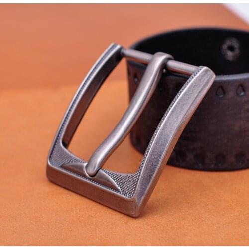 40mm Engraved Men Pin Waist Leather Single Prong Clips Belt Buckle Replacement