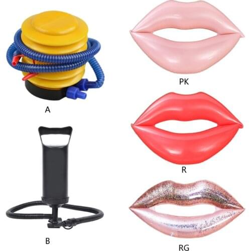 Inflatable Funny Glitters Lips Pool Float Raft Swimming Ring Floating Circle Lounge Hammock for Adult Kids Beach Toys