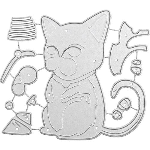 2021 New Cute Sitting Cat Carbon Steel Cutting Dies DIY Scrapbooking Photo Album Embossing Paper Cards Making Stencil Decorative