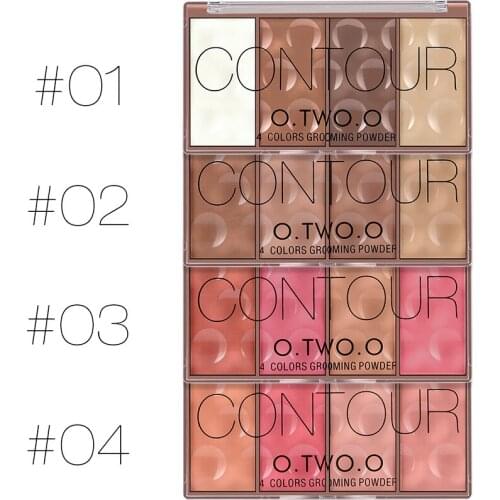 O.TWO.O Contour Palette Face Shading Grooming Powder Makeup 4 Colors Long-Lasting Face Make Up Contouring Bronzer Cosmetics