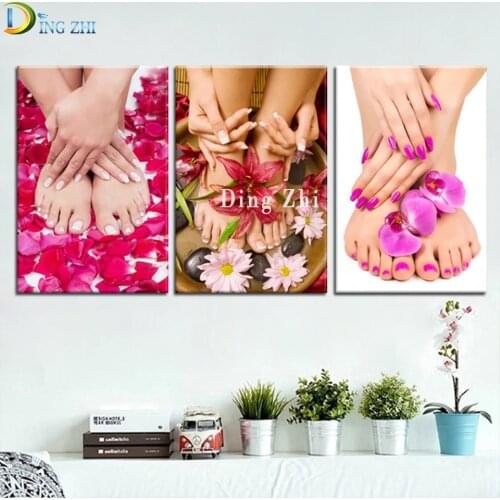 Full Square Round Colorful Modular Wall Art Yoga Spa Salon Nail Body Massage Diamond Painting Mosaic Hands Feets Embroidery Gift