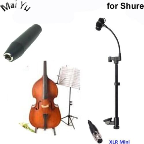 Pro Instrument Bass Microphone Condenser Microfone for Shure Wireless Microphones System with XLR Mini 4Pin