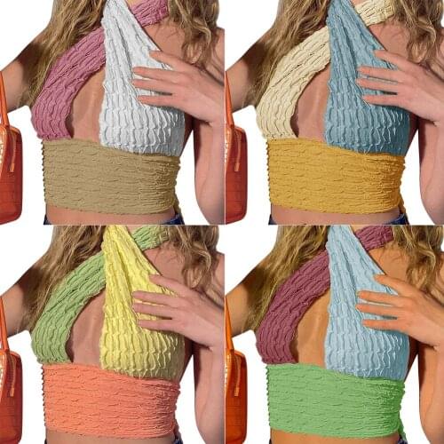 Sexy Beach Cross Sleeveless Vest T-shirt Tops Hollow Out Strapless Vest Slim Women Tops Summer 3-color Sexy Waistless Ladies Top