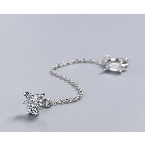 Bling Dainty Wrap Cartilago Piercing Zircon 925 Sterling Silver Stud Earrings For Women Elegant Luxury Jewelry Gift