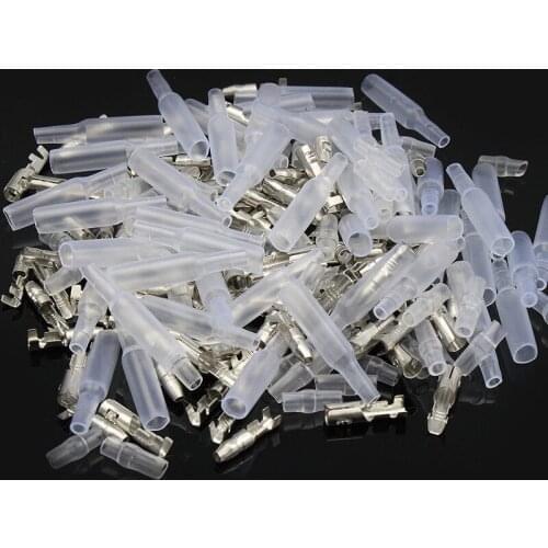 50 Sets 4mm Male & Female Cable Wire Bullet Crimp Connectors Terminal Motorcycle Terminals With Insulation Sheath