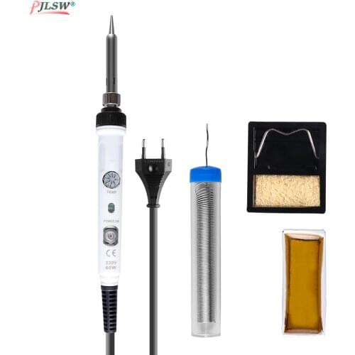 US EU 80W 60W Soldering Iron Adjustable Temperature Electric Solder Iron Rework Station Handle Heat Pencil Welding Repair Tools