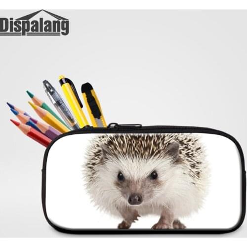 Dispalang Hedgehog Animal Pencil Bag Stationery Women Small Cosmetic Case Childrens Learning Pen Box Bags For School Suppliers
