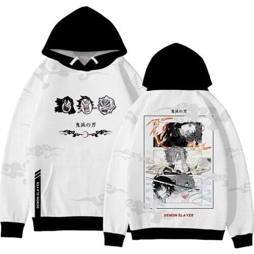 Personality Demon Slayer Hoodies Sweatshirt Men Women Autumn Winter Boys Hoodie 3D Kimetsu No Yaiba Boys Girls Sportswear
