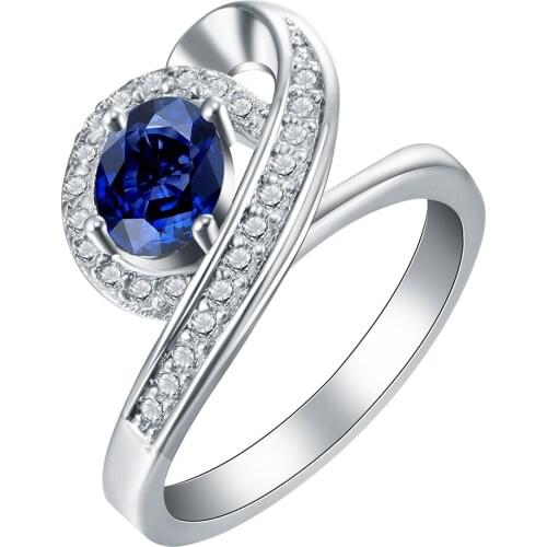 UFOORO ring jewelry blue zircon cheap new fashion vintage hot finger wedding band for women JEWELLERY Free shipping