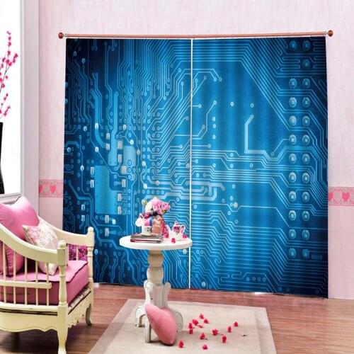 Geometric irregular Pattern line Curtain Digital Print For Living Room Bedroom Blackout Window Drapes Sets (Left and Right Side)
