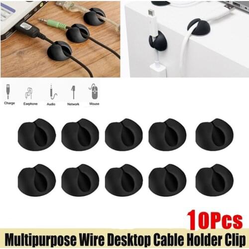 Cable Clips Cable Earphone Telephone Line Tie Fixer USB Organizer Desktop Wire Storage Charger Cable 10 Pcs/set Clips Holder#p3