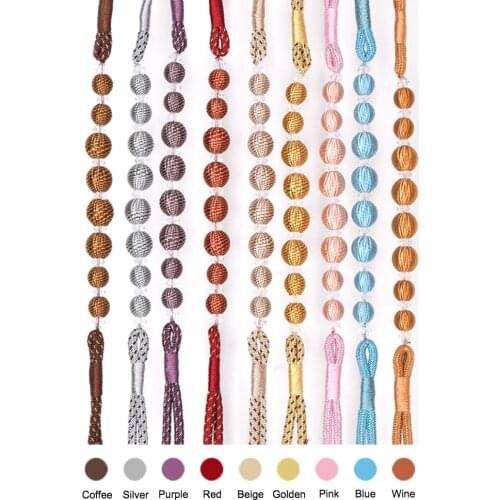1 Pair (2 pcs) Tieback Tassel for Curtains Fringe Trim 84 cm (33 inches) Length 9 Colors Ball Beaded Home Decor