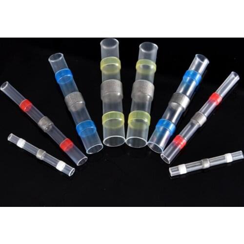 10/20/50PCS Solder Seal Wire Connectors Waterproof Heat Shrink Butt Connectors Electrical Wire Terminals Insulated Butt Splices